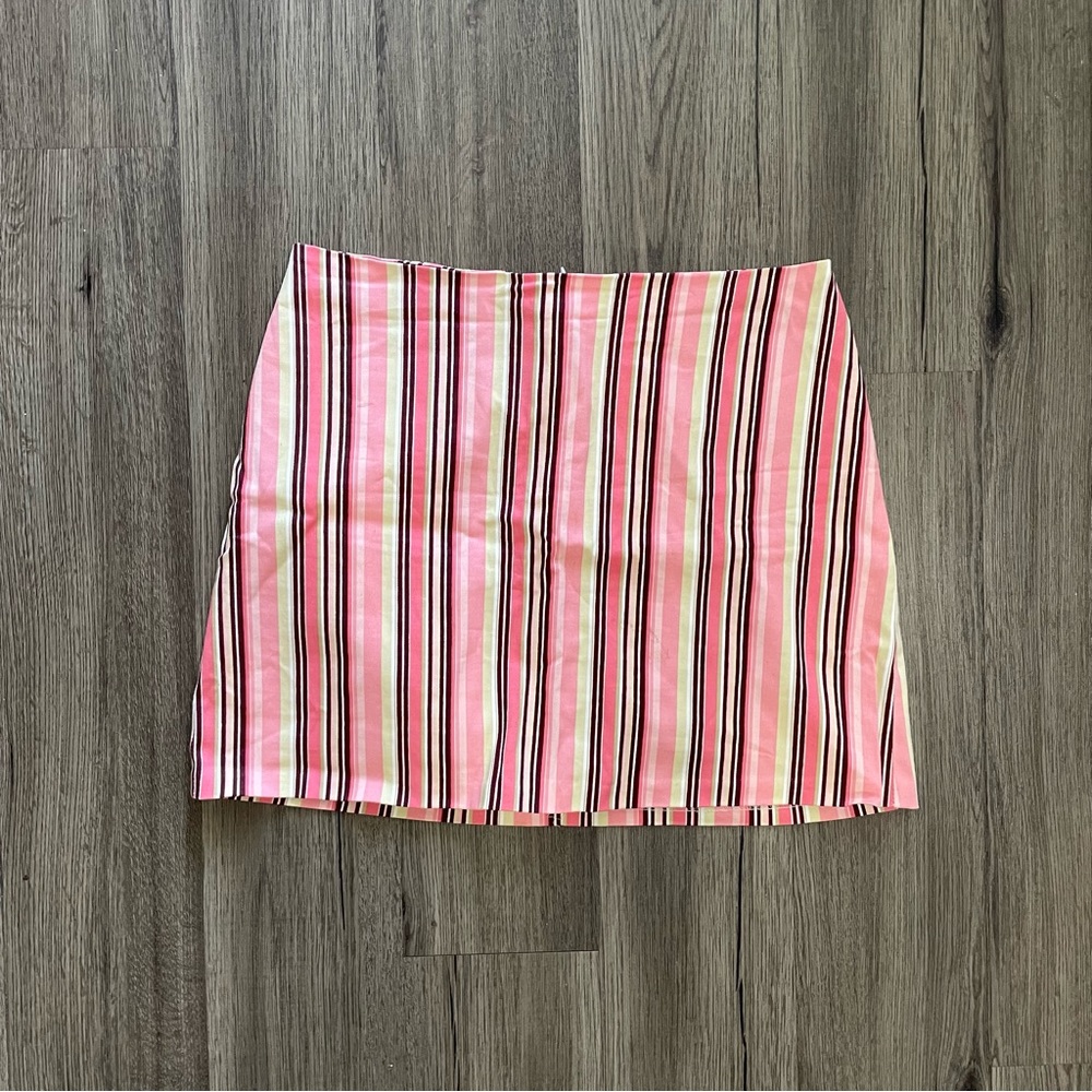 Y2K Pink Striped Mini Skirt